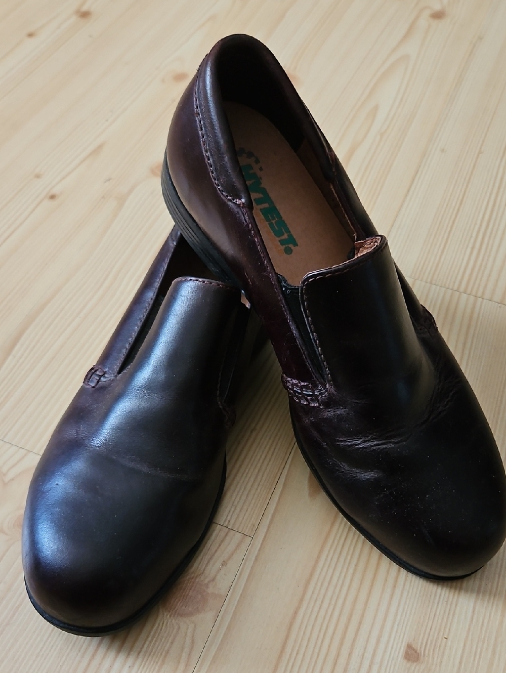 Classic Women's Dark Brown Leather Slip-On Loafers